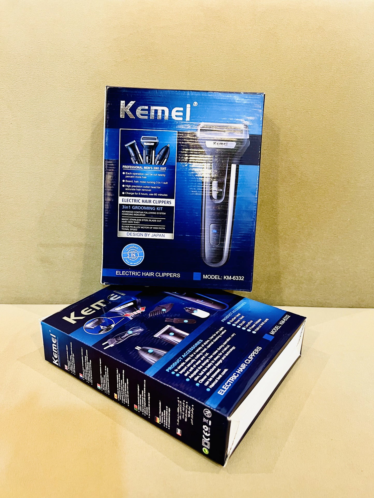 Kemei 3 in 1 Professional Rechargeable Hair Trimmer & Shaver