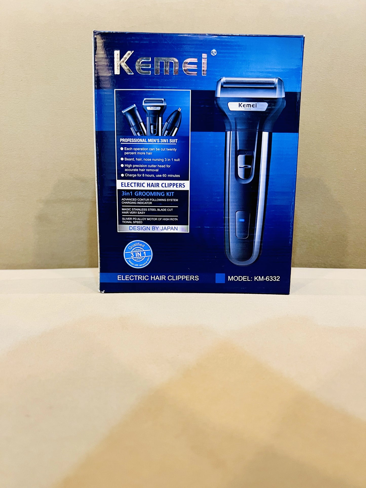 Kemei 3 in 1 Professional Rechargeable Hair Trimmer & Shaver