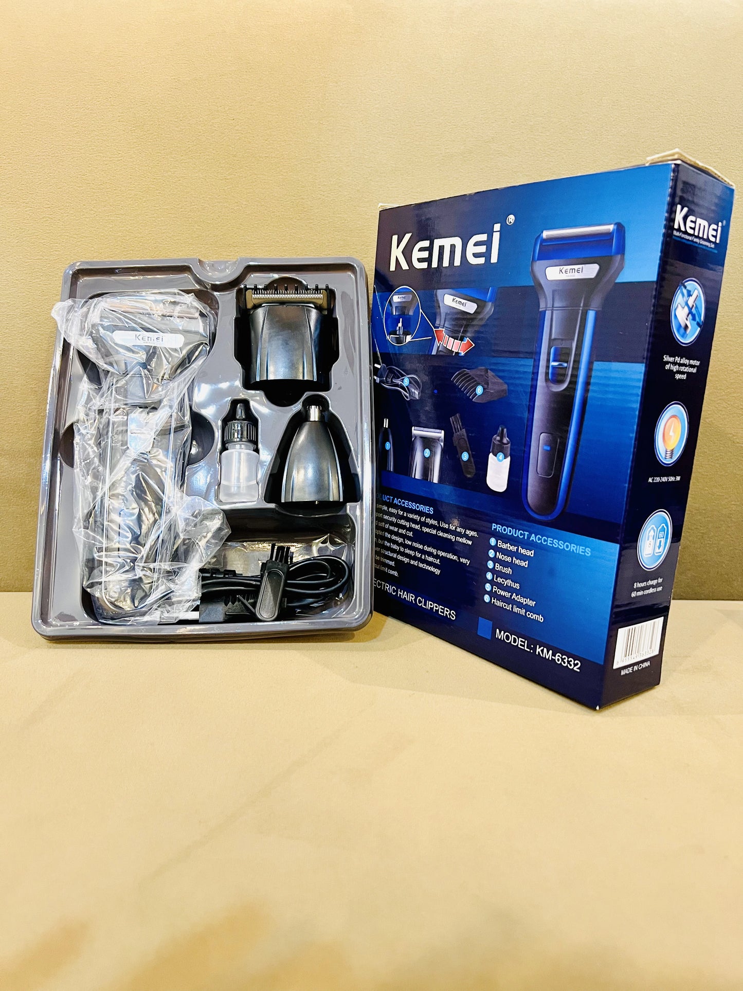 Kemei 3 in 1 Professional Rechargeable Hair Trimmer & Shaver