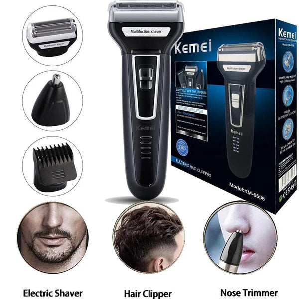 Kemei 3 in 1 Professional Rechargeable Hair Trimmer & Shaver